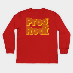 Prog Rock - Vintage Progressive Rock Typography Kids Long Sleeve T-Shirt